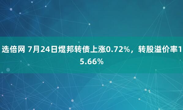 选倍网 7月24日煜邦转债上涨0.72%，转股溢价率15.66%