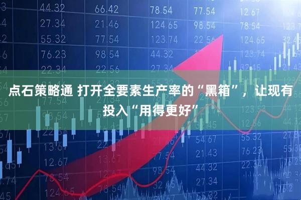 点石策略通 打开全要素生产率的“黑箱”，让现有投入“用得更好”